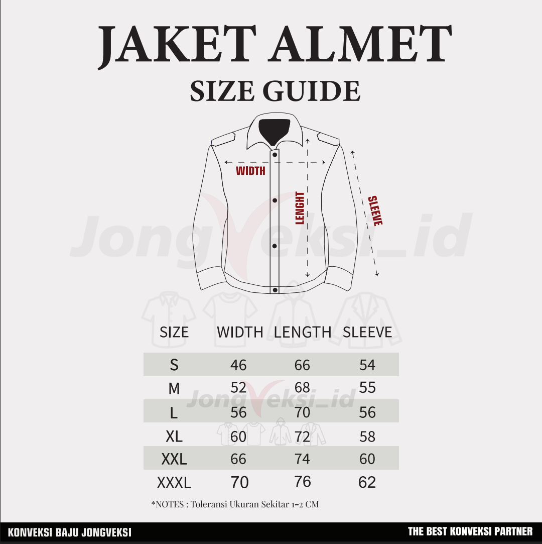 Size Jacket Almet 2 In  Jongveksi